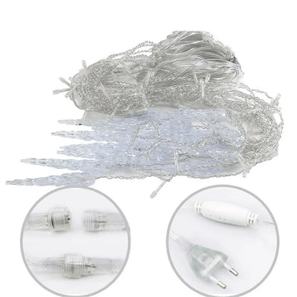 LED Curtain Icicle Christmas String Lights