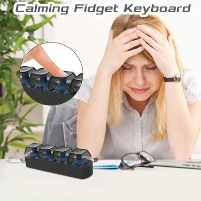 4Keys Finger Button Anti-stress Toys Mechanical Keyboard Keycaps Office Decompression Calming Keychain Gifts for Children Adults - Urbizia