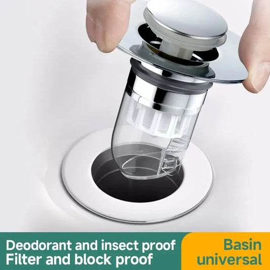 Universal Pop-Up Sink Drain Filter – Hair Strainer & Bathtub Stopper