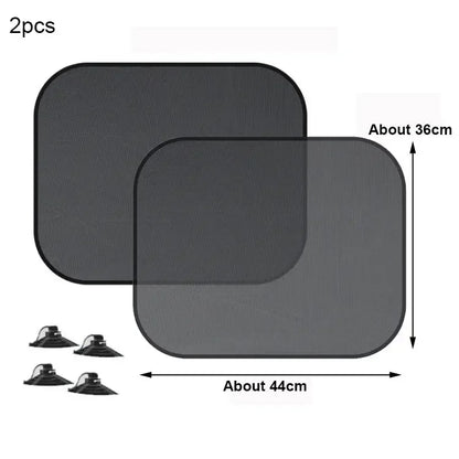 SEAMETAL Car Sun Shade Side Window Curtain Front Rear Window Sunshade Summer UV Blocking Suction Cup Car Sun Protection Curtains - Urbizia