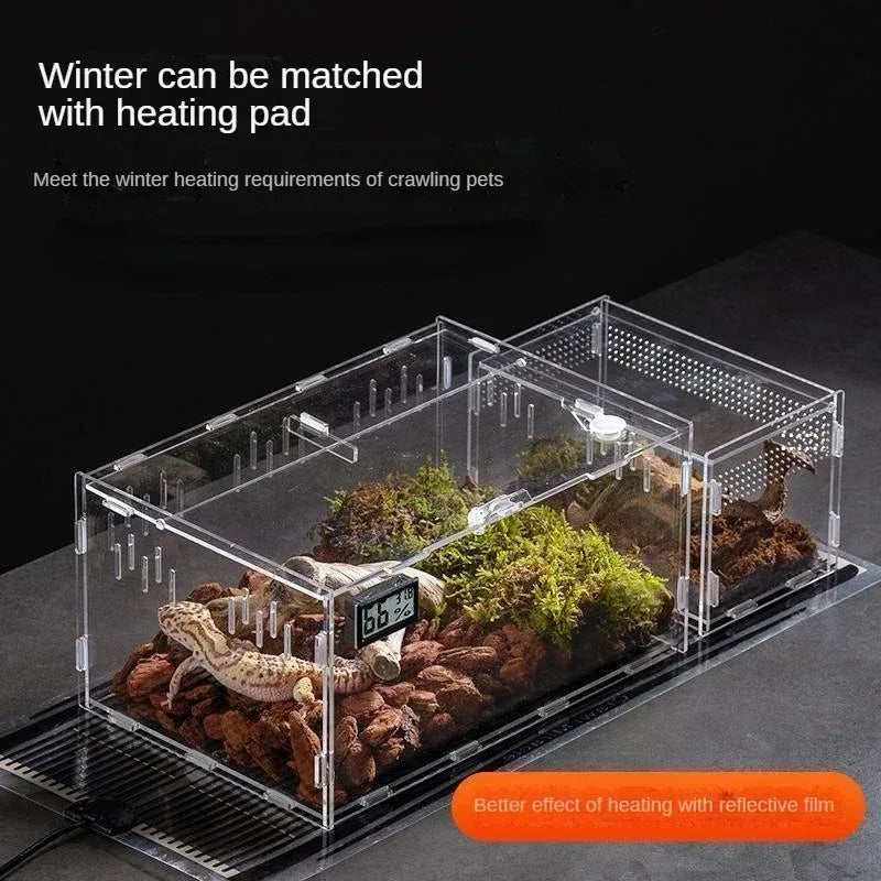 Reptile Habitat Terrarium Breeding Box Acrylic Case Nano Arboreal Tarantula Enclosure Spider Scorpion Bearded Dragon Habitat - Urbizia