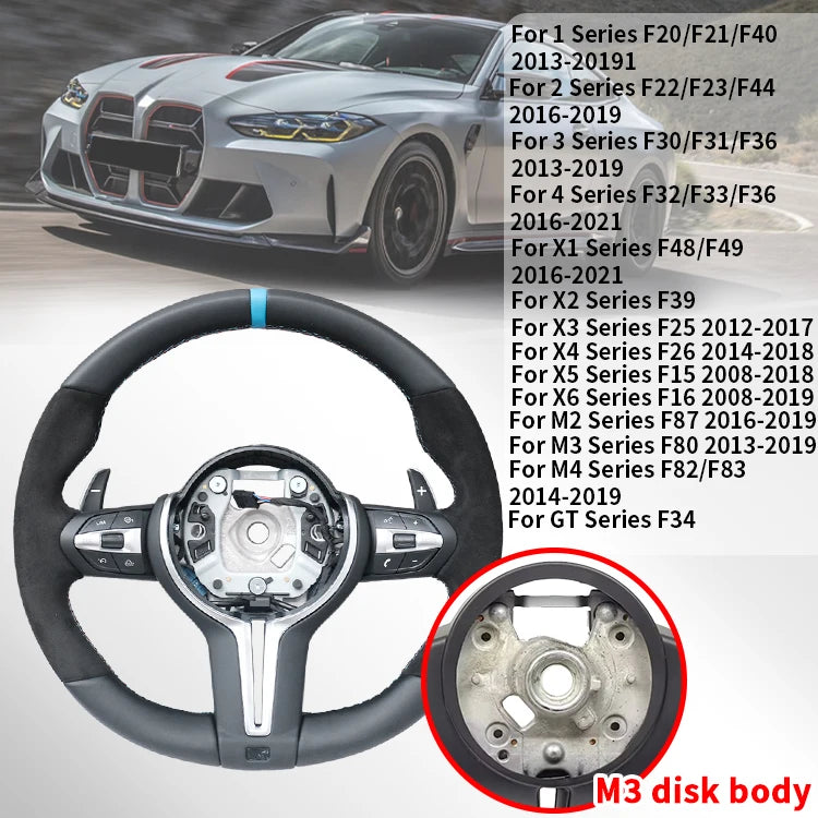 For BMW E90 E87 E83 E92 E84 E70 E71 F20 F23 F30 F34 F10 F25 F48 F15 Upgrade Steering Wheel Leather Modify New Style