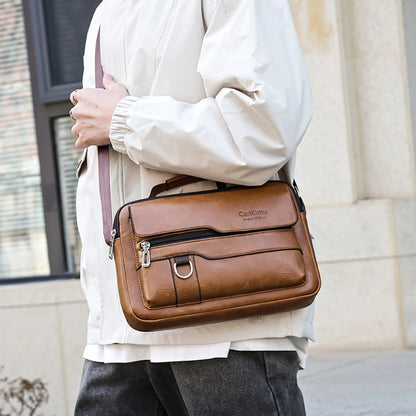 Retro Men's Faux Leather Crossbody Satchel Bag