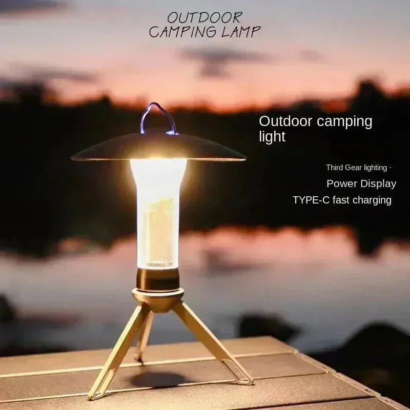 Portable Rechargeable Camping Lantern With Tripod Bracket Mount - Urbizia