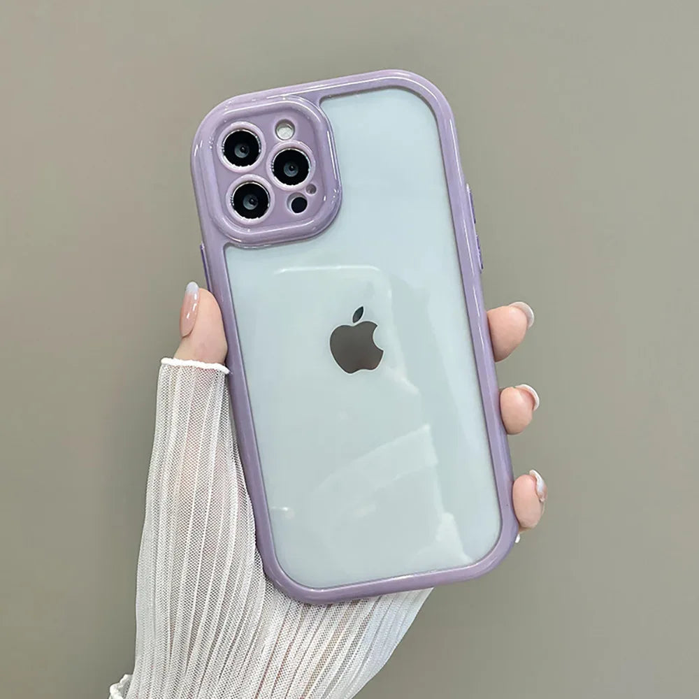 Candy Color Clear Silicone Case for iPhone