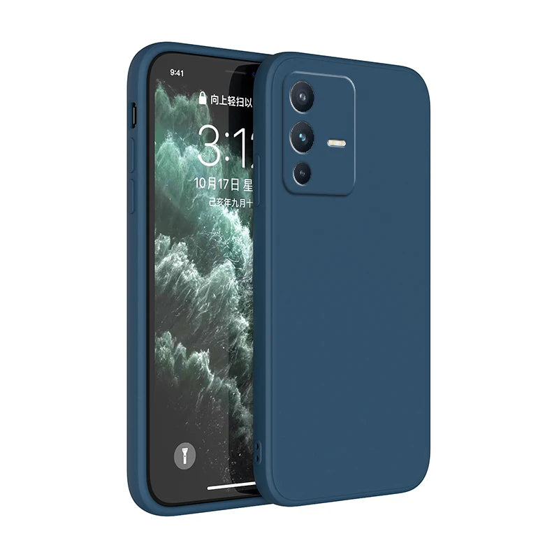 Soft Square Liquid Silicone Case for VIVO V23 Pro V23E V23Pro 5G Luxury Original Camera Protection Couples Cover Ultrathin Funda