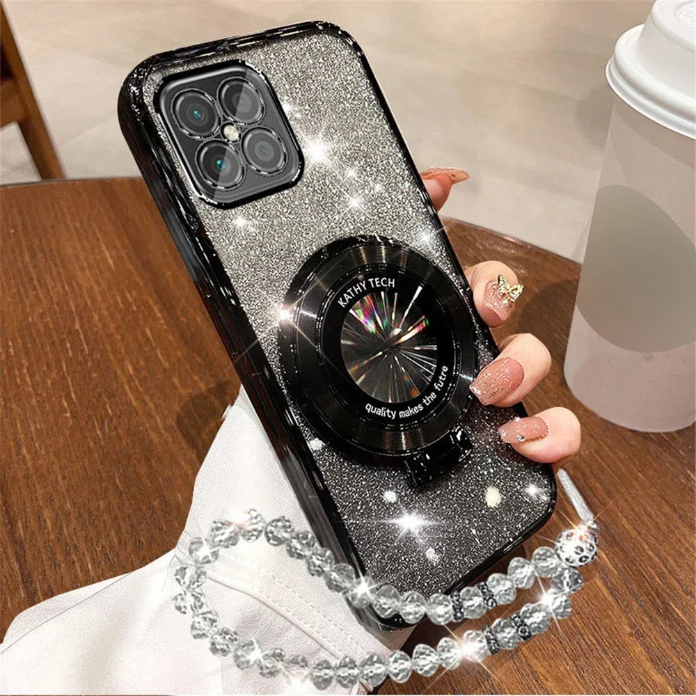 Glitter Crystal Bracelet Stand Case for Samsung Galaxy M Series