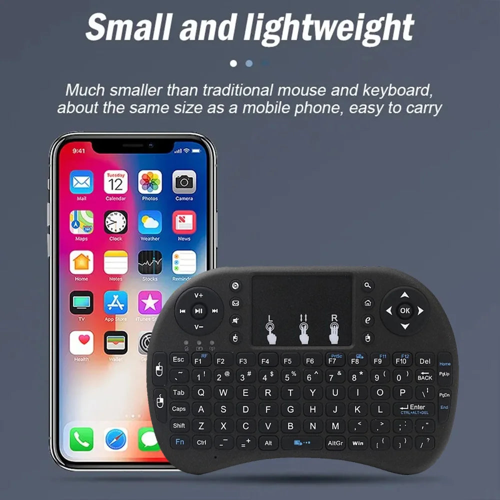 MRSVI I8 2.4G Mini Wireless Keyboard Classic Black Air Mouse Remote Control Touchpad for Android TV Box PC Smart TV