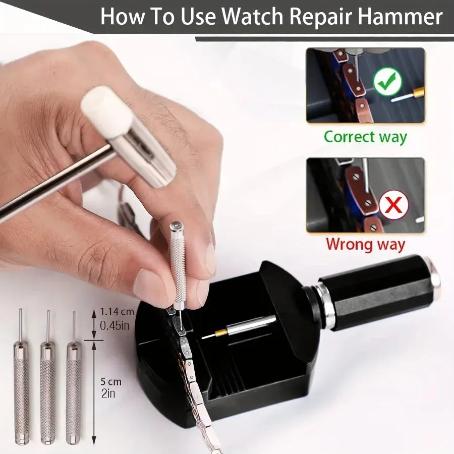 Watch Link Removal Tool Kit, Watch Band Tool Strap Chain Pin Remover Repair Tool Kit For Watch Band Strap Adjustment, Watc - Urbizia