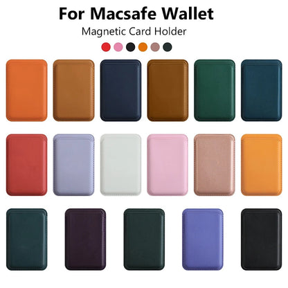 Leather Card Wallet Cover Phone Card Holder for MagSafe Magnetic Case Suitable for All iPhone for MagSafe Card Phone Back Bag