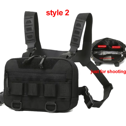 Men’s Camo Fishing Vest Chest Pack Outdoor Tackle Bag - Urbizia