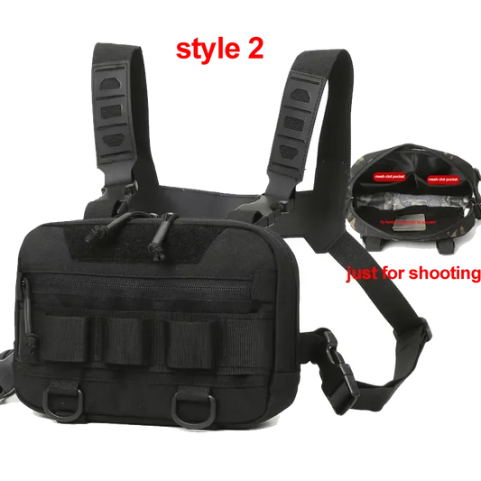 Men’s Camo Fishing Vest Chest Pack Outdoor Tackle Bag - Urbizia