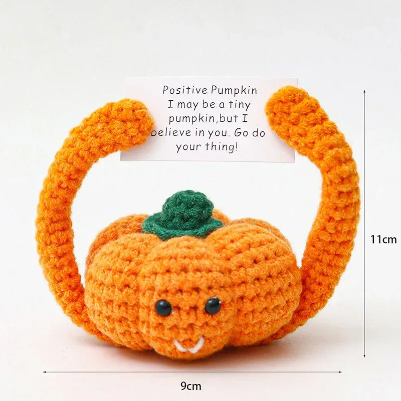 Positive Energy Crochet Doll Pocket Hug Handmade Knitted Plush Potato Plant Avocado Bee Turtle Duck Funny Emotional Support Gift - Urbizia