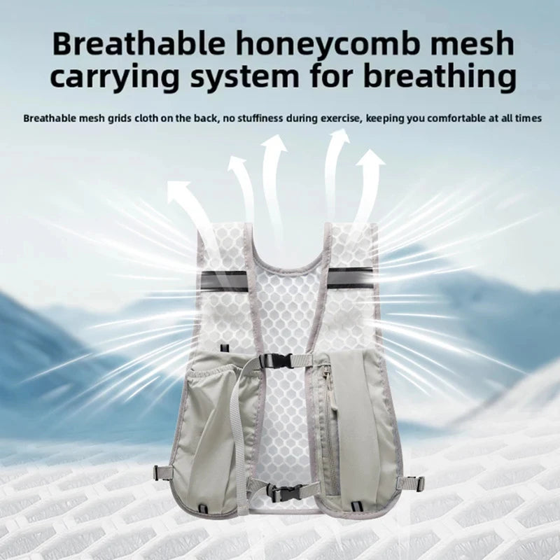 Biking Running Storage Vest Backpack Lightweight Running Vest Reflective Hydration Water Chest Pack Phone Storage Pocket