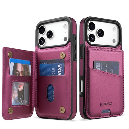 Wallet With Card Slot RFID Blocking Magnetic Flip Leather Case For iPhone 17 Pro Max 17e Air 16e 15 Plus 14 13 12 11 Cover