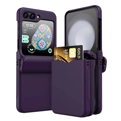 Flip Cover Card Insertion Phone Case For Samsung Galaxy Z Flip 8 Galaxy Z Flip 7 5 4 6 Shockproof Fall Prevention Phone Cover