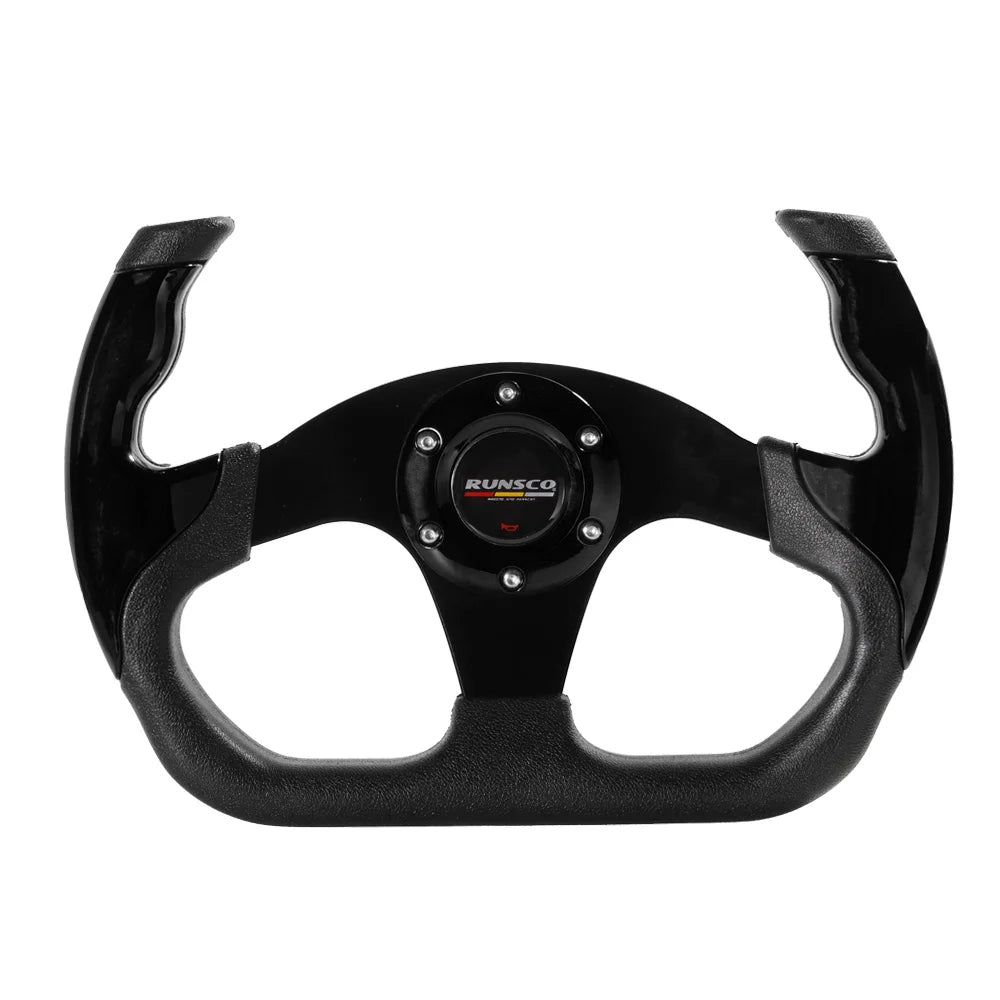 Sport Racing 13Inch 330mm Flat Drift Steering Wheel D-Type PU Universal PCD=70mm