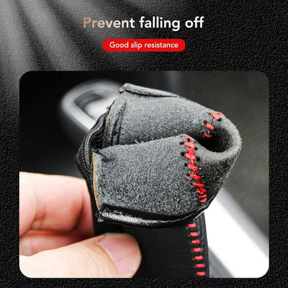 Carbon Fiber Style PU Leather Car Handbrake Cover Protective Sleeve Anti-Skid Parking Brake Handle Interior Accessories