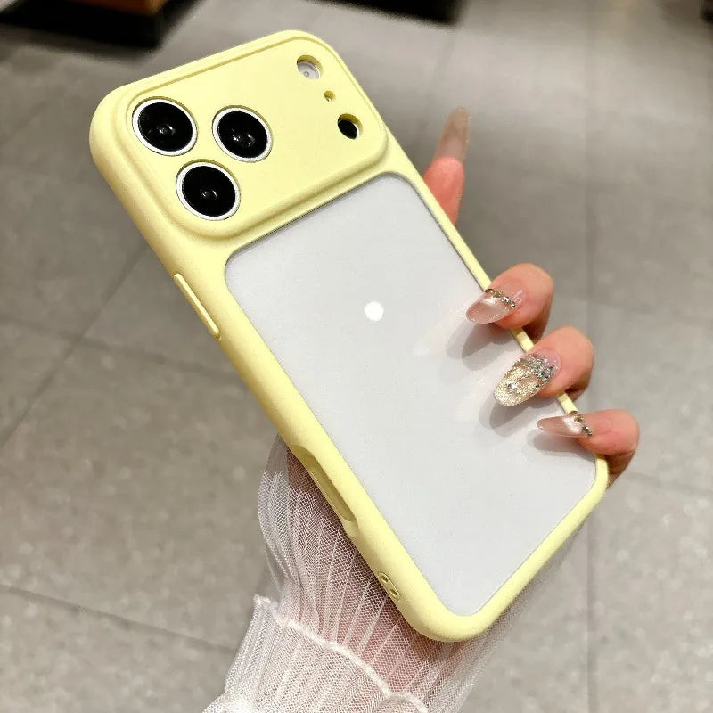 Silicone Camera Touch Buttons Crystal Clear Case for IPhone 18 16 15 14 13 Pro Max 17 Air Candy Lens Protection Shockproof Cover