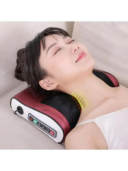 Multifunctional Neck & Shoulder Massage Cushion, Kneading Massage with Warm Compress for Home Daily Relaxation