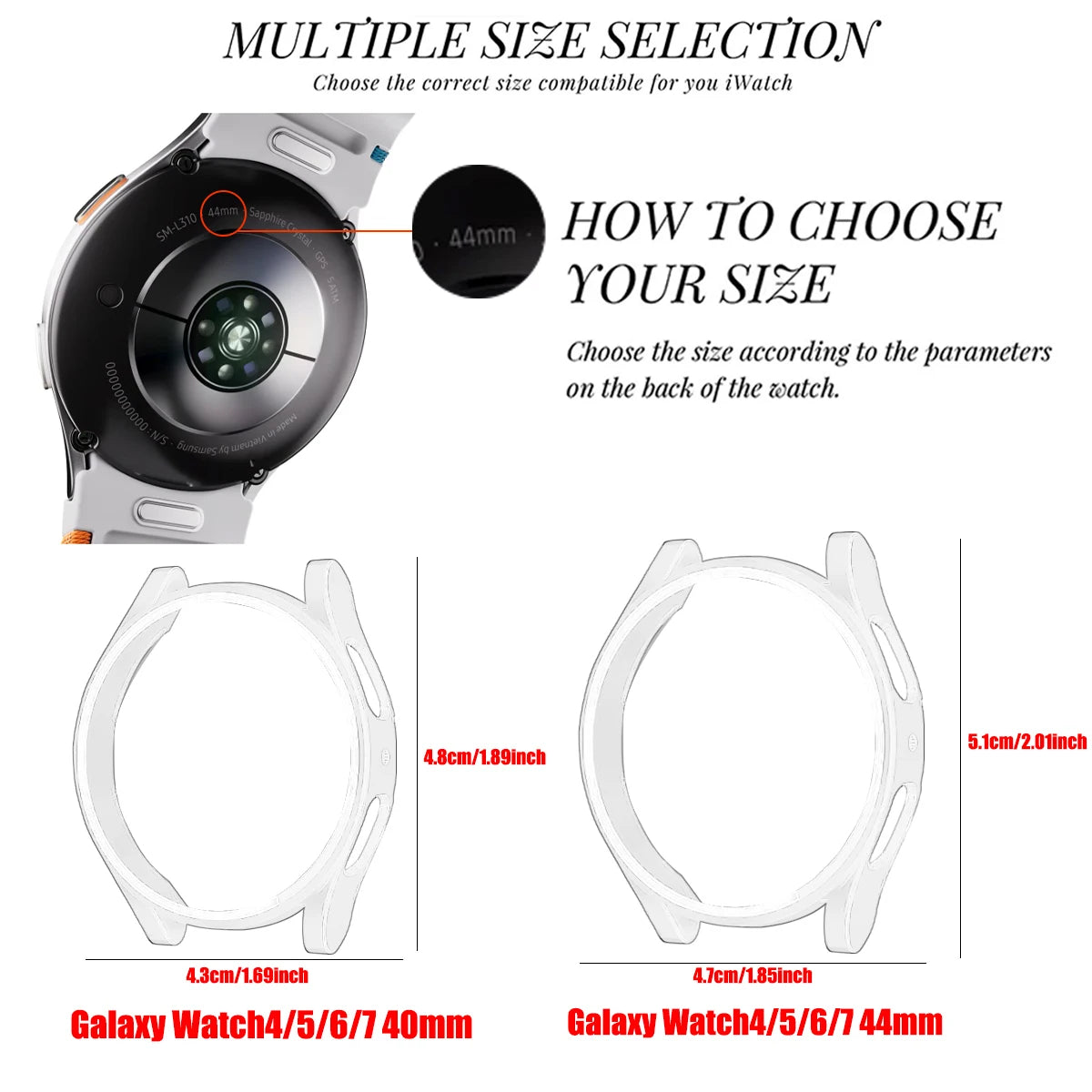 Soft TPU Watch Case for Samsung Galaxy Watch 4 5 6 7 40mm 44mm Protective Cover Shockproof Anti-Scratch Full Protective