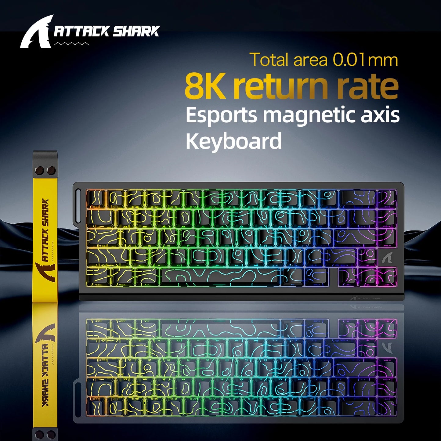 ATTACK SHARK X68HE Esports magnetic axis keyboard 8KHz return rate,total area 0.01mm,and 0.125ms rate class Ultra-low latency