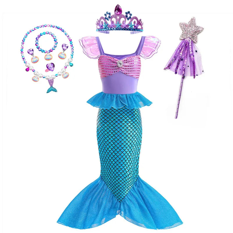 Mermaid Birthday Party Dress for Girls – Summer Mermaid Costume