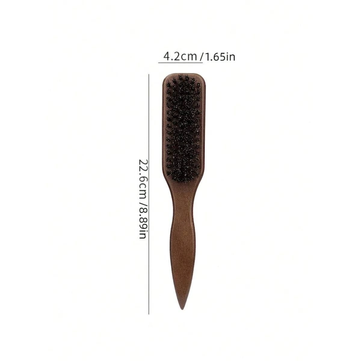 Natural Wild Boar Bristle Hair Styling Brush, Polished Solid Wood Handle Hair Comb, High Resilience Soft Bristle Edge Brush for Men Women Beard & Hair Finishing