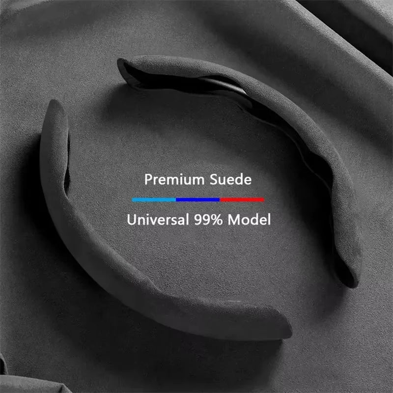 2026 2/3PCS Suede Universal 38CM Car Steering Wheel Booster Cover Non-Slip Auto Interior Steer Protector Decoration Accessories