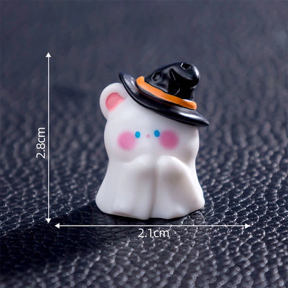 Miniature Halloween Resin Figurines – 3D Horror Raven, Tombstone, Ghost & Skull Ornaments