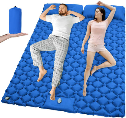 Outdoor Camping Double Inflatable Mattress Extra Wide Sleeping Pad Ultralight Folding Bed Sleeping Mat Car Travel Mat - Urbizia