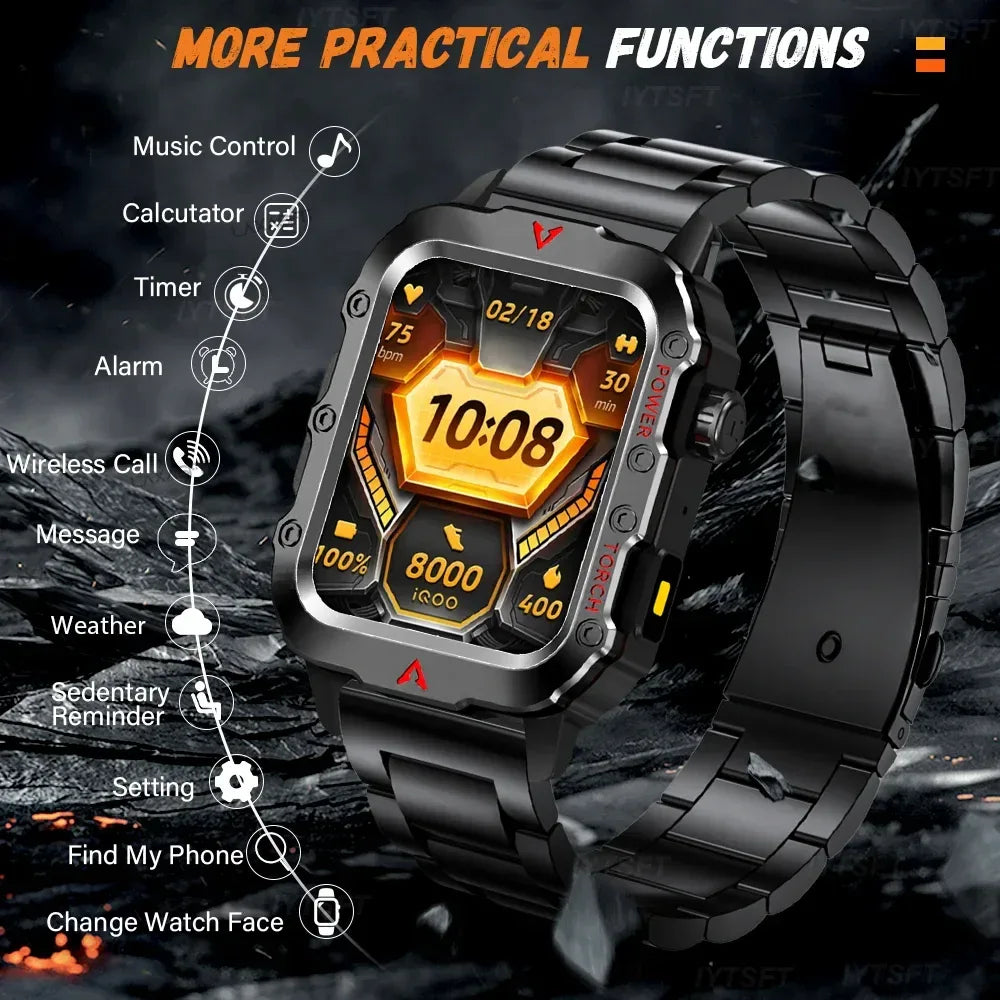 G.L Wear 2025 New Sports Smart Watch Bluetooth Talk LED Flashlight Multi-function Outdoor Sports Smart Watch for Men Women - Urbizia