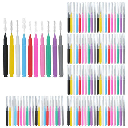 100pcs Interdental Brushes Dental Floss Toothpick Orthodontic Braces Brush Tooth Cleaning Tool Oral Care Tooth Cleaning Tool
