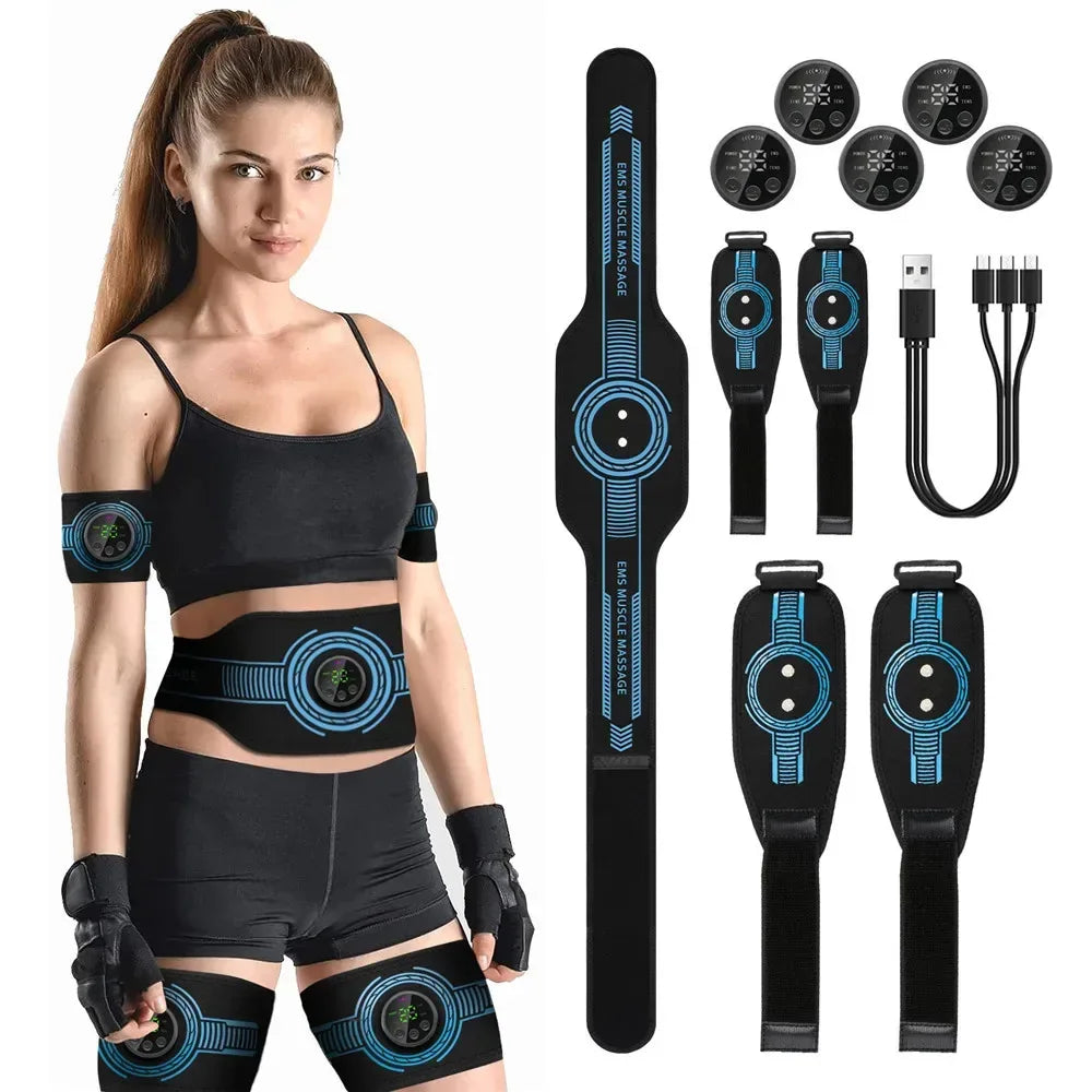 EMS Abdominal Fitness & Massage Belt – Intelligent USB Rechargeable - Urbizia
