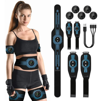 EMS Abdominal Fitness & Massage Belt – Intelligent USB Rechargeable - Urbizia