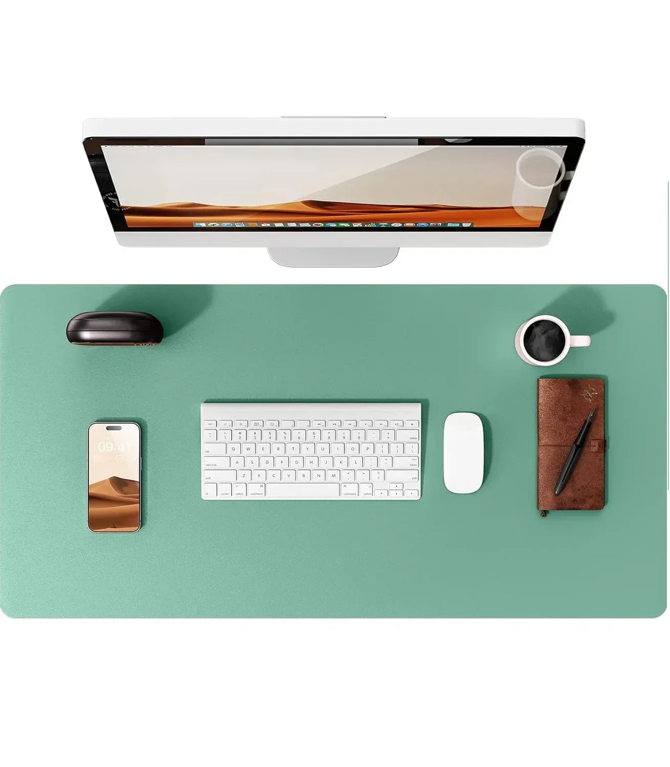 Large Mouse Pad,Office Desk Mat, Leather Desk Pad Protector, Non-Slip PU Leather Desk Blotter, Laptop Desk Pad - Urbizia