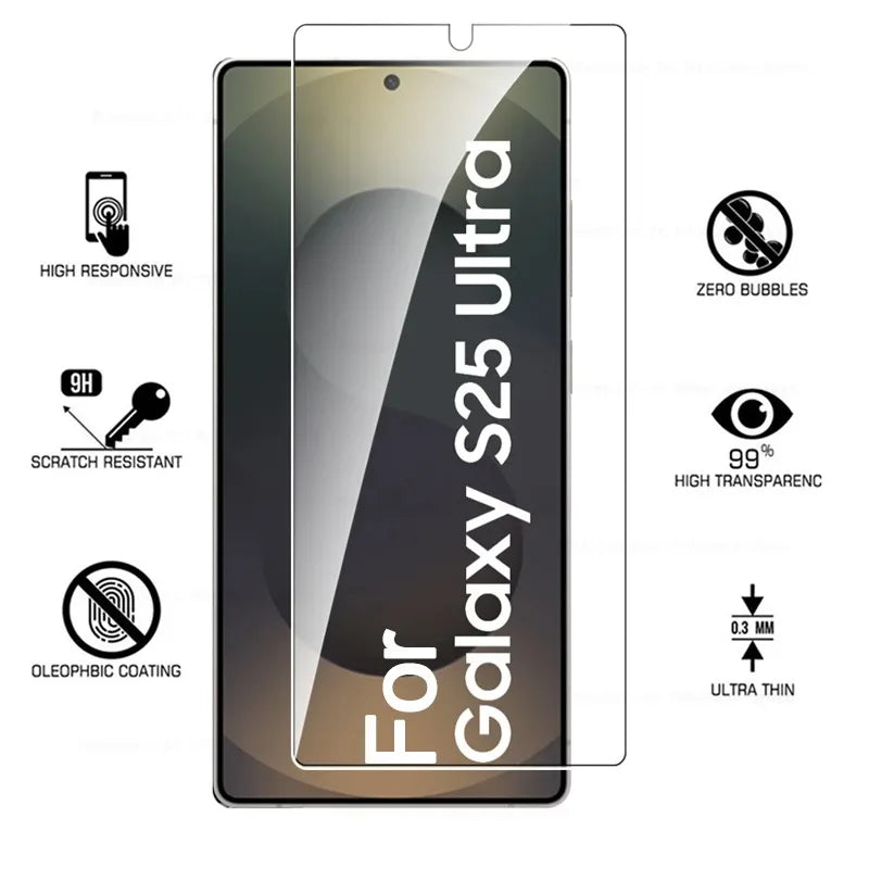 4Pcs 9H Screen Protector Suitable SBg for Samsung galaxy S25 S24 Ultra S23 S22 S21 Plus Tempered Glass For Samsung S25 FE Glass