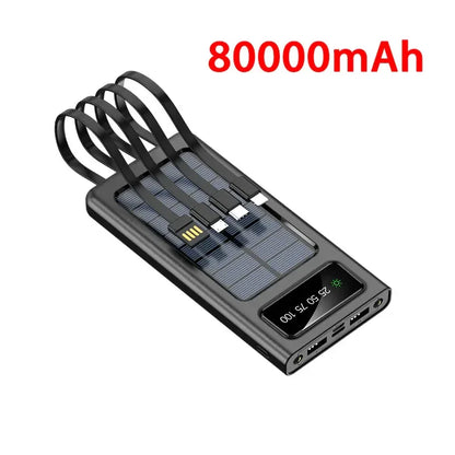 Ultra Capacity Solar Power Bank 200000mAh 120W Fast Charging