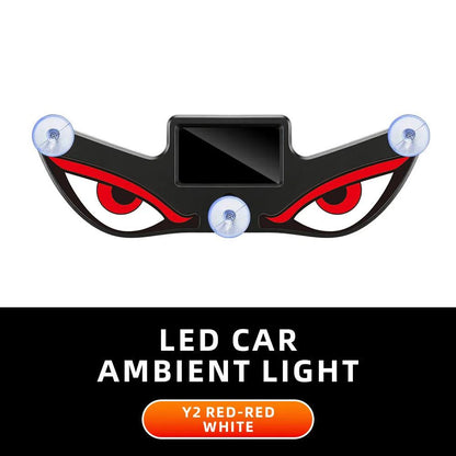 Solar Powered Car Neon Light Wireless Cool DEMON EYE Led Ambient Light Suction Cup USB Rechargeable Atmosphere Breathing Lamp