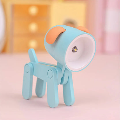 LED Night Light Mini Folding Desk Lamp Cute Pet Lights Dog Deer Portable Night Light Student Living Room Decor Gift - Urbizia