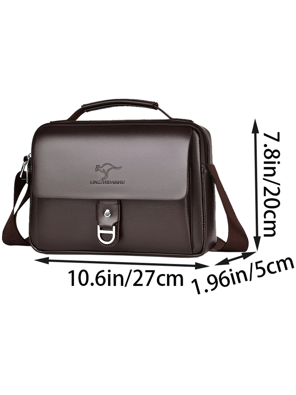 Premium Quality Leather Crossbody Bag, Men's Stylish Shoulder Handbag with Secure Buckle, Great for Business Trips
