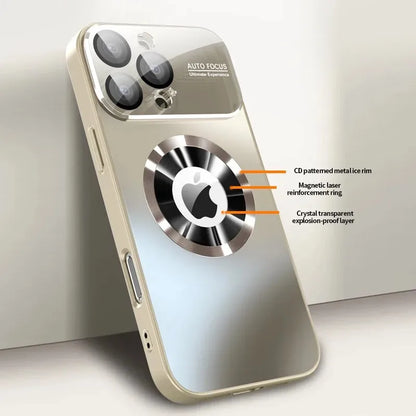 New Titanium Metallic Luxury Matte Case For iPhone 17 16 15 14 13 12 Pro Max Plus For Magsafe Glass Lens Camera Protection Cover