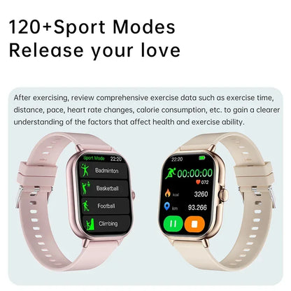 2025 2.01'' Smart Watch Bluetooth Call Play Music Smartwatch Fitness Clock Sport Waterproof Watches for Men Women iPhone Android - Urbizia