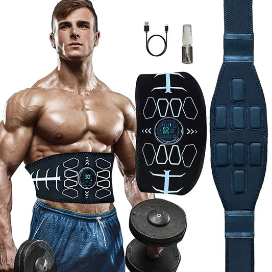 Abdominal Toning Belt Muscle Toner EMS Muscle Stimulator Abs Trainer Recharge Body Massager Weight Loss Fitness Equipment Unisex - Urbizia