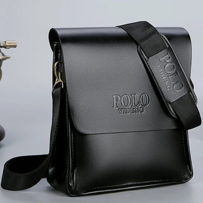 Men's POLO Crossbody Bag Casual Business Style Vertical Shoulder Bag High-quality Leather Trendy Men's Bag Daily Commuting