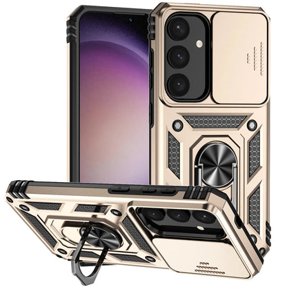 Luxury Armor Case for Samsung Galaxy S26 S25 Edge S24 S23 S22 S21 S20 S10 FE Ultra Plus Ring Holder Slide Lens Stand Phone Cover