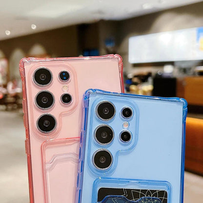 Clear Transparent Wallet Card Holder Case for Samsung Galaxy