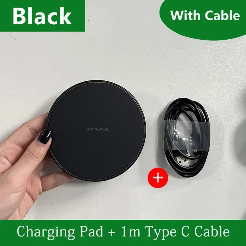 300W Fast Wireless Charger Pad For iPhone 16 15 14 13 12 X Pro XS Max Samsung Xiaomi Huawei Phone Wireless Charging Dock Station - Urbizia