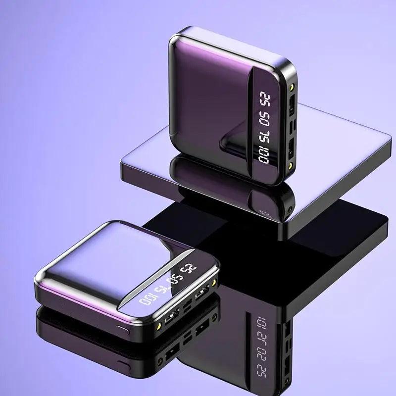 300000mAh Mini Power Bank Portable Charger Mirror Screen LED Digital Powerbank External Battery for iPhone Xiaomi Huawei Samsung