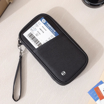 Family RFID Blocking Passport Holder Wallet - Travel Document Organizer with Credit Card Case Essential Travel Bag